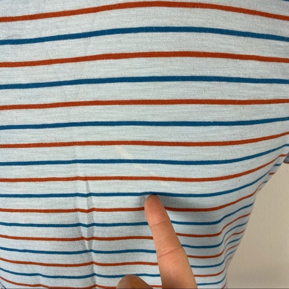 Madewell Light Blue Striped Pastel V-Neck Baby Tee - Picture 5 of 8